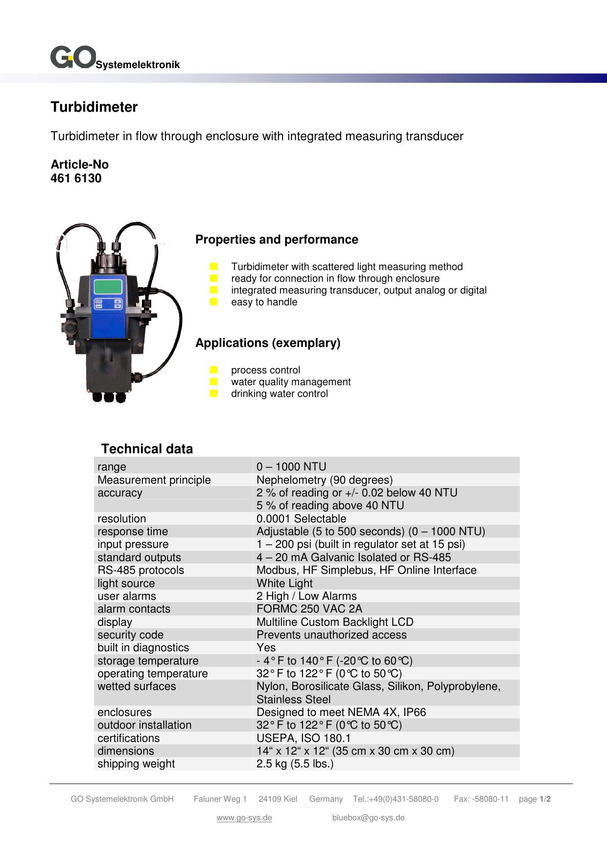 Turbidimeter 濁度計